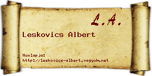 Leskovics Albert névjegykártya